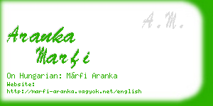 aranka marfi business card